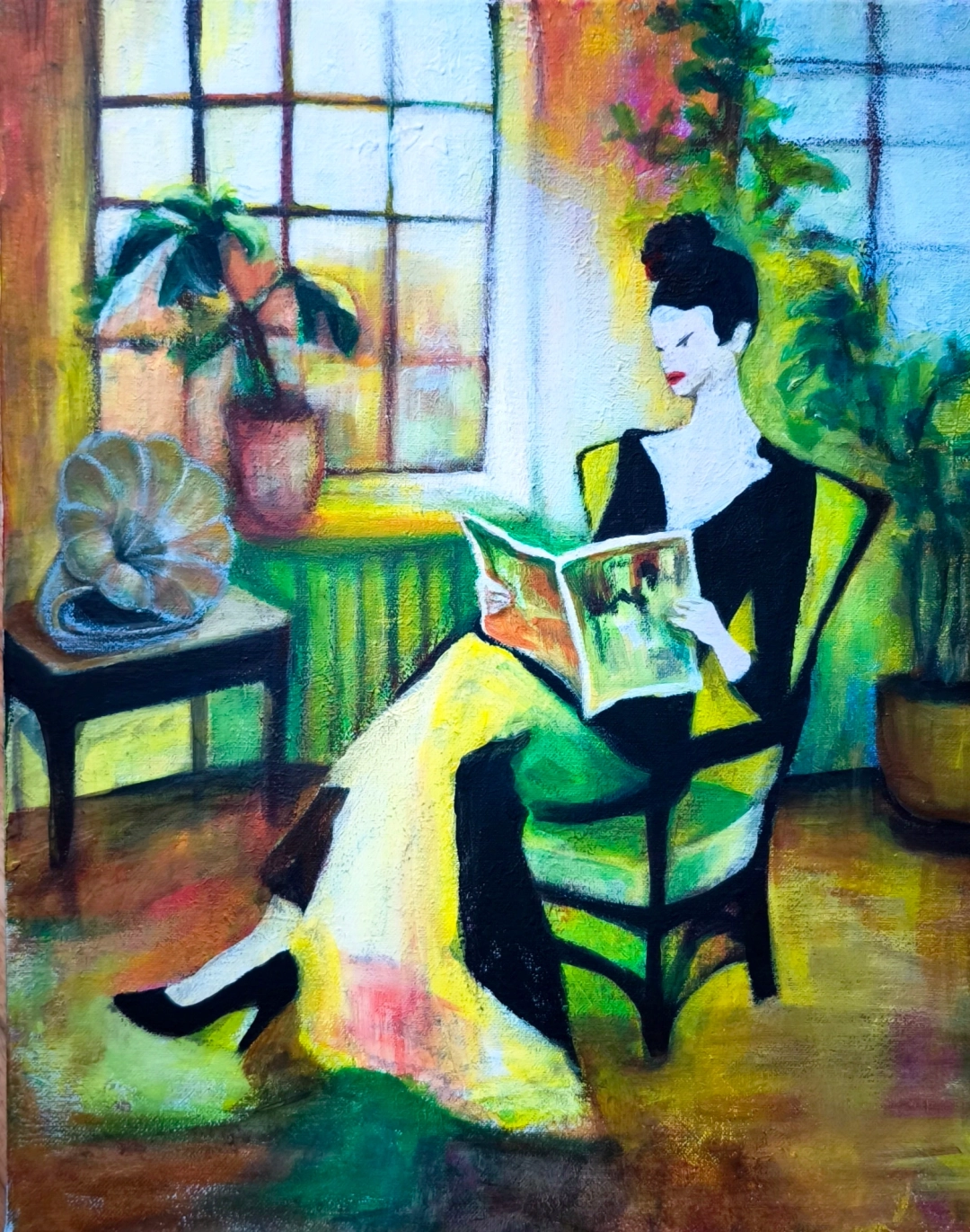 Elegantní žena při čtení by Elena Gotovtseva 