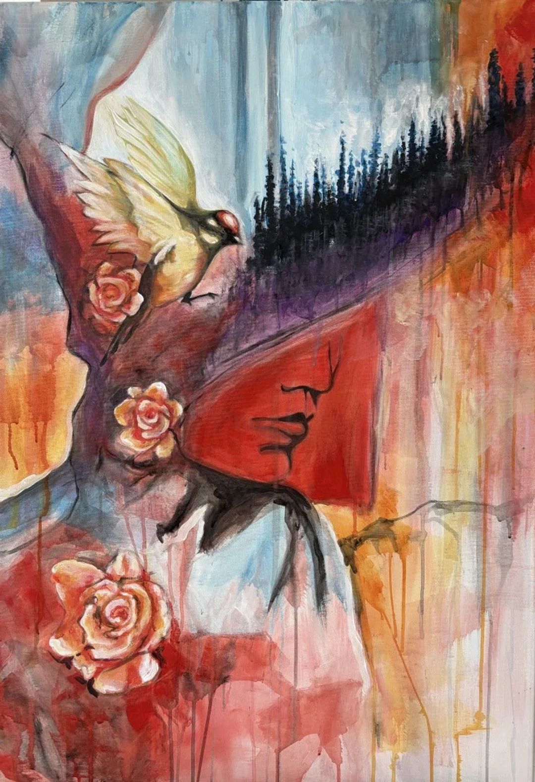 Žena s křídly ve vlasech by Eliška Jandová