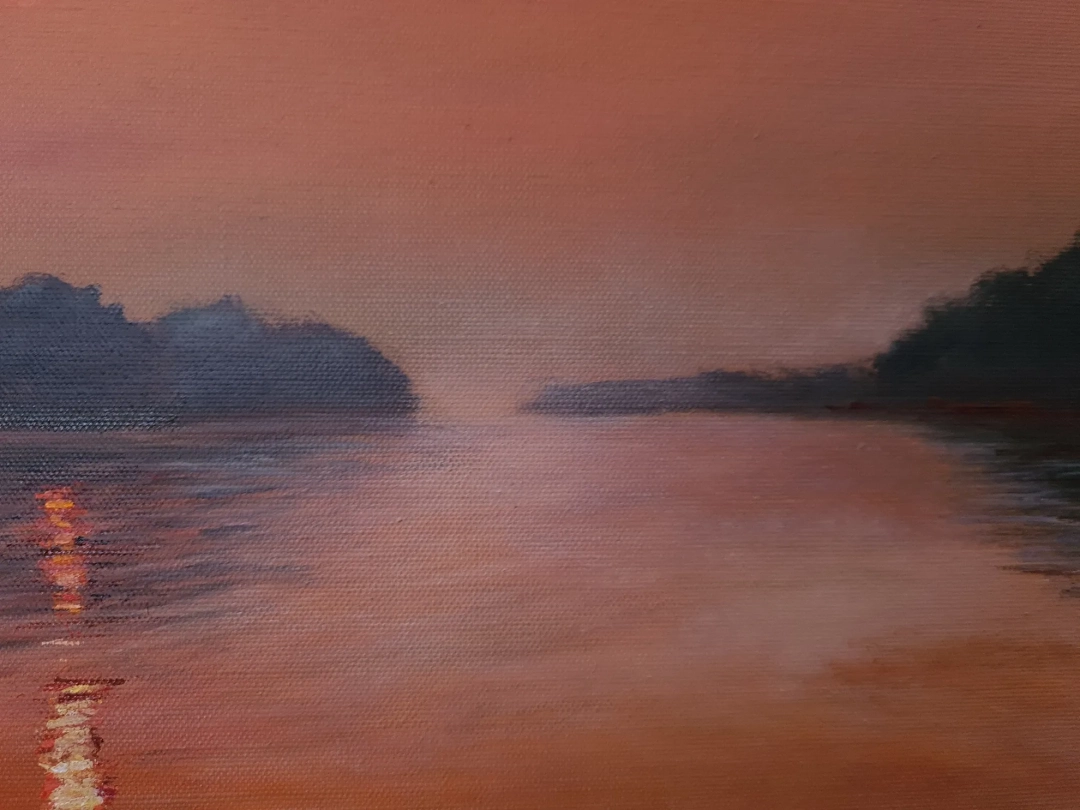 Sunset over lake