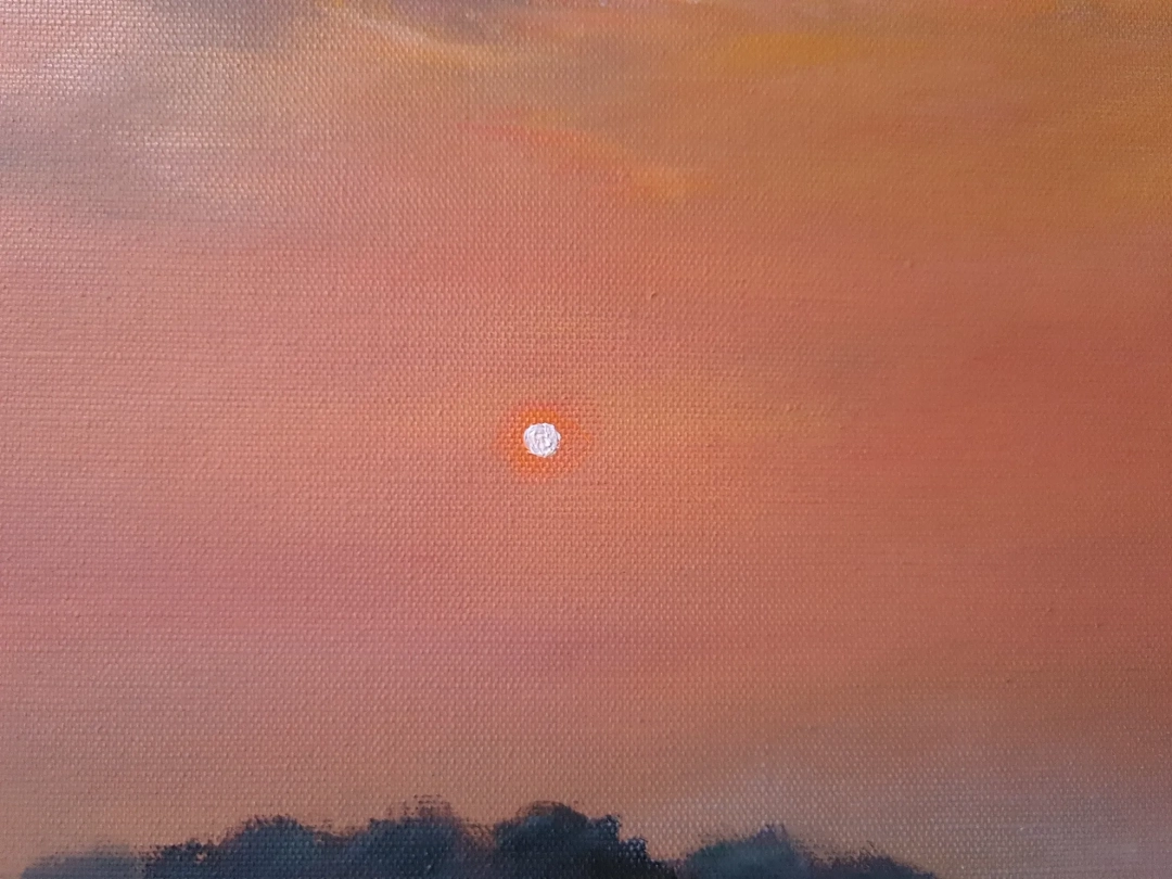 Sunset over lake