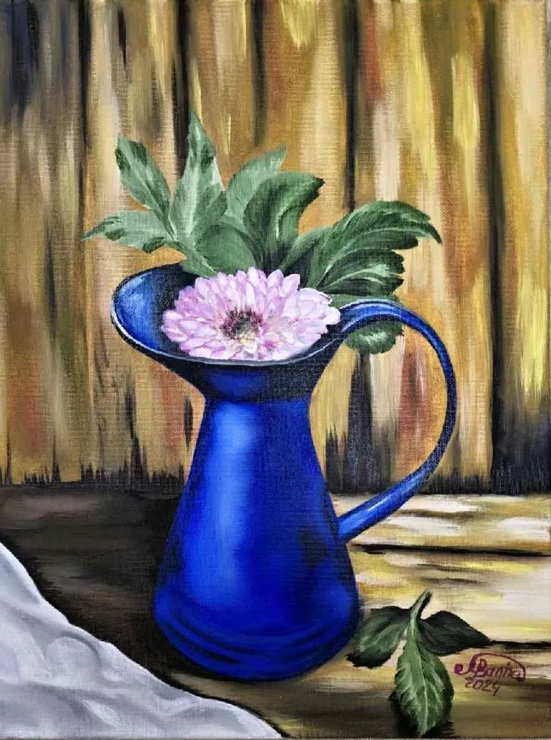 Tichý květ – olejomalba na plátně 30 × 40 cm by Marija Banha